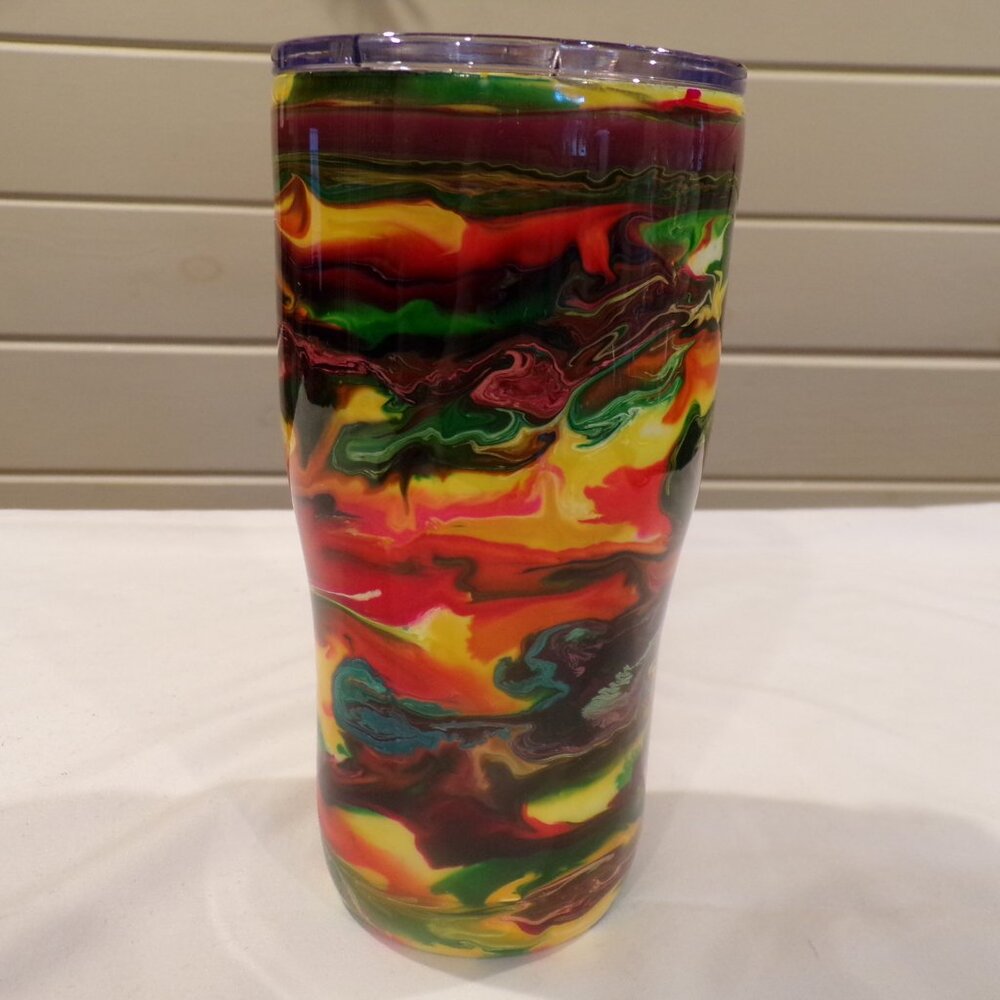 Handmade Epoxy Resin Tumbler, 20 oz SS Coffee Mug Gift for Her or Him OOAK